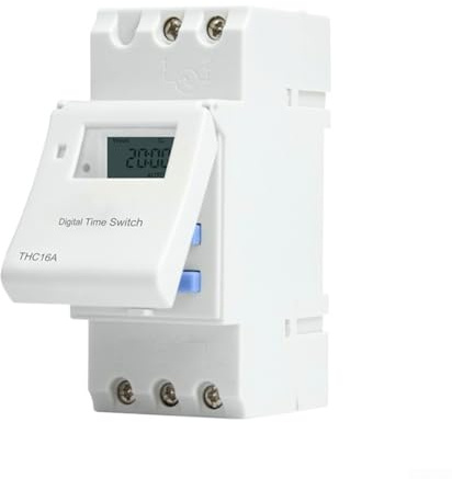 Interruptor de relé de temporizador digital THC15A, interruptor de tiempo de alimentación, 16 ajustes de programa, 220-240 V CA 16 A, memoria de fallo de energía, compatible con lámparas de carretera