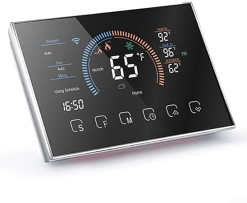 Termostato Wifi Per Riscaldamento A Pavimento Elettrico, Termostato Ambiente Pompa Di Calore, Termostato Digitale Programmabile BHP-8000 Nero, Touchscreen