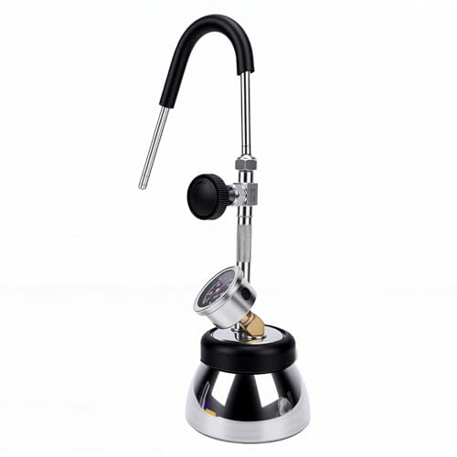 Fockety Montalatte a vapore, in acciaio inox, vaporizzatore elettrico a 4 bar con ugello a 3 fori, macchina per schiumatura del latte con vapore e manometro per piani cottura a induzione