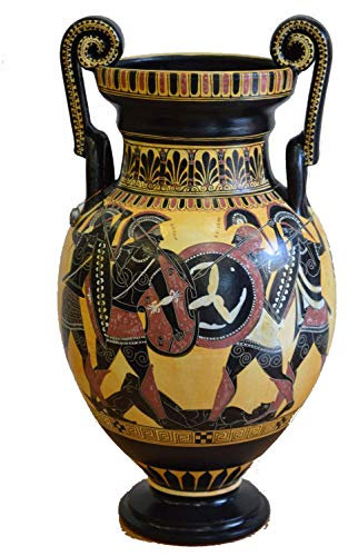 Achilles Hector Menelaos Paris -Trojan War Theme - Amphora Vase - Museum Replica