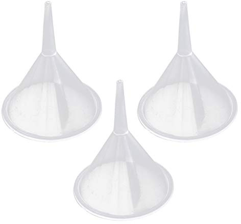 baosity 3 piezas Mini plástico transparente Embudos para perfume aceites esenciales botellas de laboratorio