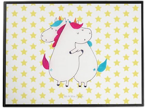 Mr. & Mrs. Panda tischpad Einhörner Umarmen - Geschenk, Unicorn, Schreibtisch Unterlagen, schreibtischunterlage, Familie, schreibtischunterlagen, Schreibunterlage, Geschwister, Liebe, Einhorn