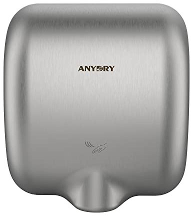 anydry 2800 Asciugamani ad Aria Commerciale, Asciugamani Elettrico Automatico con Fotocellula, a Parete, Guscio in Acciaio Inossidabile Resistente.1650W(Spazzolato)