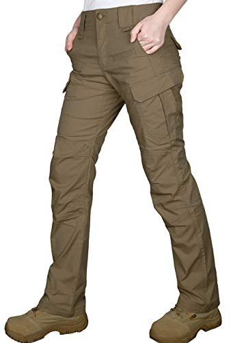 HARD LAND Women’s Tactical Trousers Mechanical Stretch Cargo Work Trousers Waterproof Combat Hiking Pants Khaki Coyote Brown 2