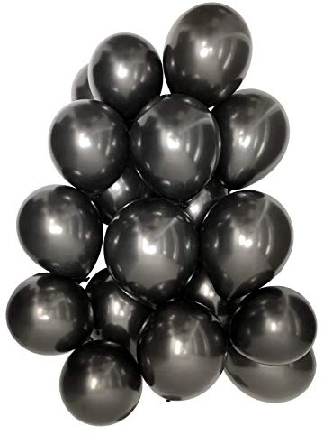 Cavore Luftballon Set in black metallic – 65 Stück – Partydeko Ballons in schwarz für Geburtstag, Hochzeit, Babyparty, Halloween 2025 & Silvester