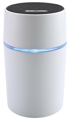 Grothe Mobile Funkklingel Türklingel Funkgong Empfänger ohne Taster Kabellose Türglocke 500m Reichweite 13 Melodien Batteriebetrieben Weiß CALIMA 200E (Optische Signalanzeige durch farbigen LED-Ring)