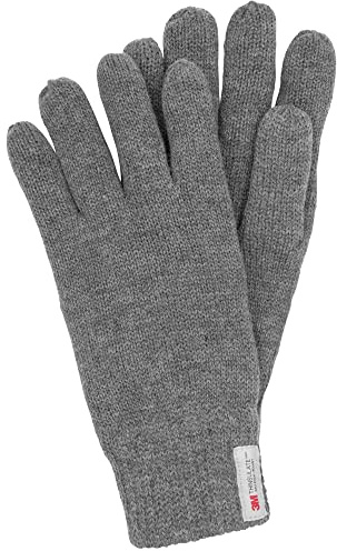 Indicode Herren Jason Strick Handschuhe Fingerhandschuhe Fleece Futter | Warme Unisex Handschuhe mit Fleece-Futter, Winterhandschuhe, Outdoorhandschuhe, Fingerhandschuhe für Männer & Frauen
