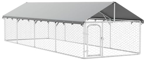 vidaXL Chenil Extérieur avec Toit pour Chiens 600x200x150 cm Cage Enclos