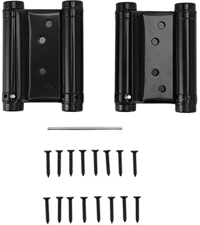 1 Paar Edelstahl-Double-Action-Federscharnier, automatisches Schließen, Zauntor, Federscharnier, schwarzes Türscharnier, Türbeschläge