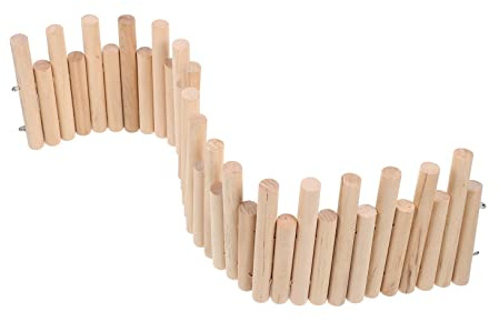 Hohopeti Wooden Hamster Ladder Fence Small Pet Exercising Toy, Chewable Habitat Décor for Hedgehogs and Small Pets, Indoor Cage Ornament for Teeth Trimming