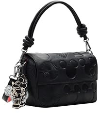 Desigual Bols_All Mickey Phuket Mi, Sac à Main en polyuréthane Femme, Noir, Einheitsgröße