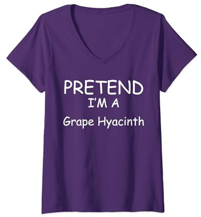 Pretend I'm a Grape Hyacinth lazy New Years Holloween V-Neck T-Shirt