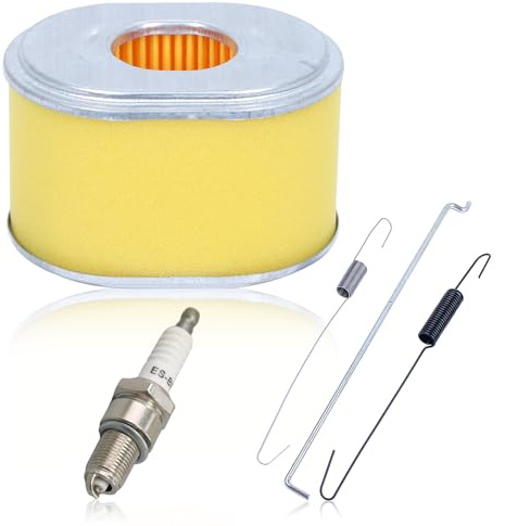 AUMEL Kit de Filtros de Aire para Honda GX140 GX160 GX200 GX120 5.5hp 6.5hp Motor, Kit de Filtros de Aire Repuesto con Bujía Cañas y Primavera del Regulador Muelles Retornor