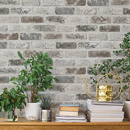 Timeet Tapete Ziegel Selbstklebende Wandverkleidung Stein Wandpapier Steinoptik Klebefolie Vintage Dekorfolie Backstein Wandaufkleber Dekorative Folie Rustik Designfolie 44x1000cm
