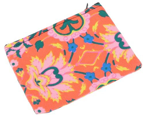 GURU SHOP Buntes Boho Portemonnaie, Upcyceling Geldbeutel aus Stoff - Orange, Unisex - Erwachsene, Baumwolle, 10x13x1 cm