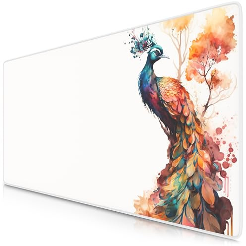 TITANWOLF - XXL Speed Gaming Mauspad 900 x 400mm - XXL Mousepad - Tischunterlage Large Size - verbessert Präzision und Geschwindigkeit - Colour Peacock