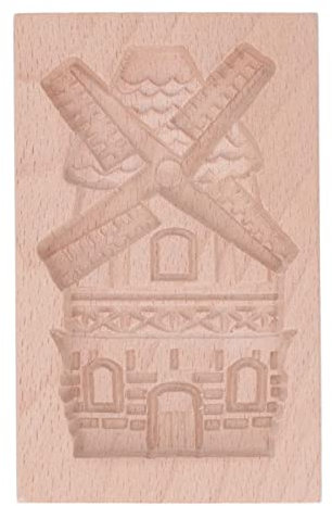 Eujgoov Stampo per Timbri per Biscotti in Legno di Faggio Stampo per Biscotti in Legno Croccante Mulino a per la Cottura in (Mulino a)