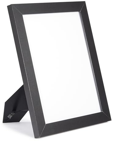 Amazon Basics Marco Rectangular de Madera para Fotos o Documentos, 28cm x 21,6cm, Negro
