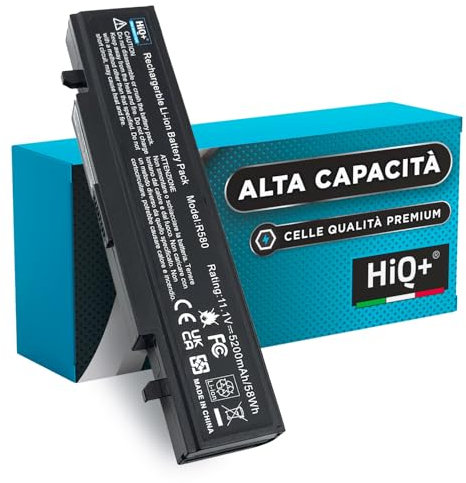 HiQ+ Batteria per Notebook Samsung R505 R519 R522 R530 R540 R580 R620 R719 R780 Q210 NP300V5A AA-PB9NC6B AA-PB9NS6B AA-PB9NC6W AA-PB9MC6W NP300E5A AA-PB9MC6B P410 AA-PB9NS6W Alta Capacità 5200mAh