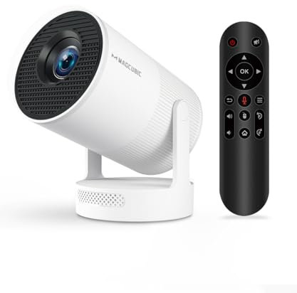 【Electric Focus】 Magcubic Mini Projector 4K Support, Portable Projector with WiFi 6 and Bluetooth 5.4, Smart Proyector, 5W Soundbase Speaker, 180° Rotation for Home Theater HY300 Ultra