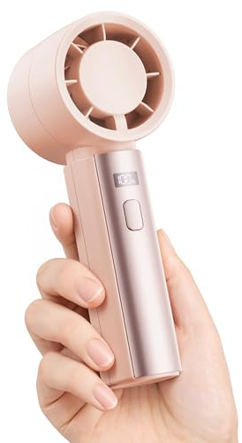 Gaiatop Turbo Handventilator Akku Aufladbar, 100 Stufen Starker Ventilator Hand Klein, Vertragbarer Mini Taschenventilator mit LED-Display, Festival Urlaub Reise Gadgets, Geschenke für Frauen Mutter