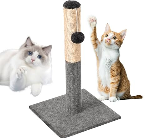 Kratzsäule Für Katze Kratzstamm Mit Plüschball Kratzbaum Klein Aus Sisalseil Abnehmbarer Interaktiver Pfosten Kratzsäule, Kratzstamm Für Mittelgroße Und Große Katzen,54x30x30cm