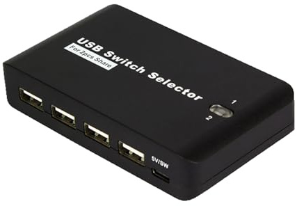 Caja de conmutación USB para oficina y uso doméstico, 2 entradas, 4 salidas, conmutador para teclados, impresoras, escáneres