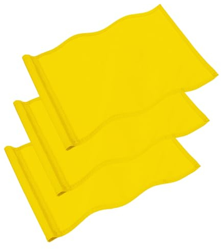 TIXIPEM Golf Flag with Tube Inserted [3pcs] - Nylon Putting Green Golf Target Flag Use for Indoor & Outdoor Courts & Practice Field - [Yellow - 20 IN]