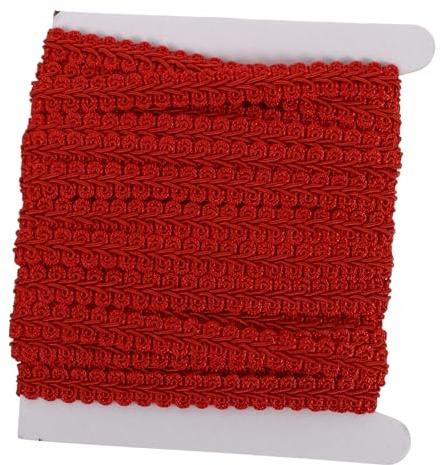 Hemobllo Passamaneria Ondulata in Poliestere Per Cucito e Decorazione Tende e Abbigliamento Nastro Diy Resistente e Versatile Per Finiture Tessuti e Tendaggi Interni Casa Rosso