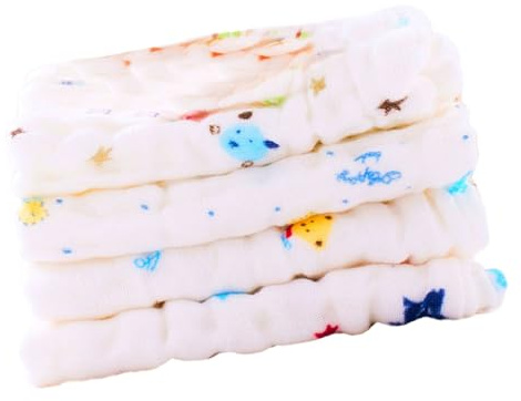 Toalla de Lactancia para Ñiño 4 Piezas de Gasa 6 Capas Algodón Puro | Paño Versátil para Salida, se Guarda en Bolsa de Lactancia, Uso Práctico para Limpiar Rostro y Saliva Color Aleatorio