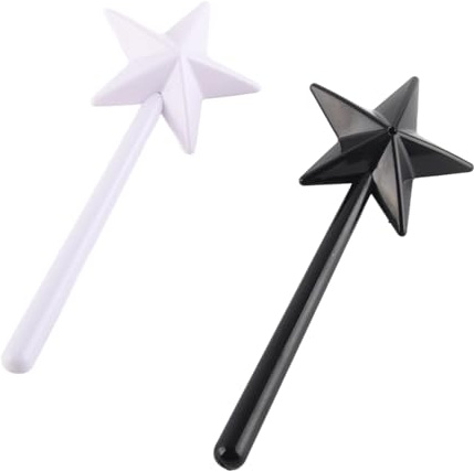 Shaker de pimienta de sal mágica, forma de varita de 2 piezas de plástico Lindo suministros de cocina Magic Stick de palo mágico en forma de pimienta de pimienta, blanco, blanco