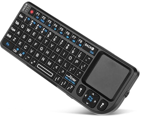 Binghe Mini Teclado Inalámbrico con Panel Táctil, Mini Teclado Bluetooth, A8 2.4G Teclado Inalámbrico con Retroiluminación Blanca para Windows/Linux/Mac/Android/Google/Smart TV OS