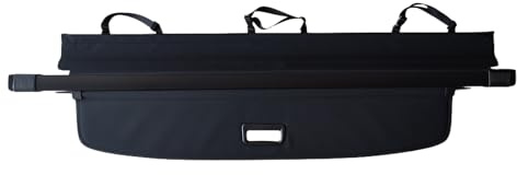 GEPCO Laderaumabdeckung Rollo kompatibel mit VW Touareg II (7P) 2010-2018 | Kofferraumabdeckung Hutablage Gepäckraumabdeckung | Kofferraumrollo Sichtschutz Schwarz | OEM 7P6867773