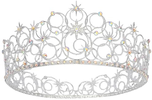 Glinda-Crown for Women, Crystal Tiaras, Silver Princess Crown for Costume Accessories, Wedding, Prom, Birthday Party, Favors
