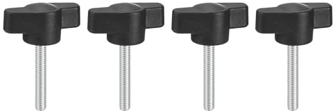 QUARKZMAN 4 Stück Flügelschraube M4 x 25mm | Rändelschraube Sterngriffmutter mit Griff, Sternschraube Sternkopfschraube Klemmknopf für Werkzeugmaschine Anziehen Geräte