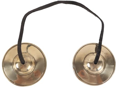 Huba Campanella in ottone liscio, strumento a percussione, buddismo, tibetano, buddista, meditazione, yoga (6,5 cm)