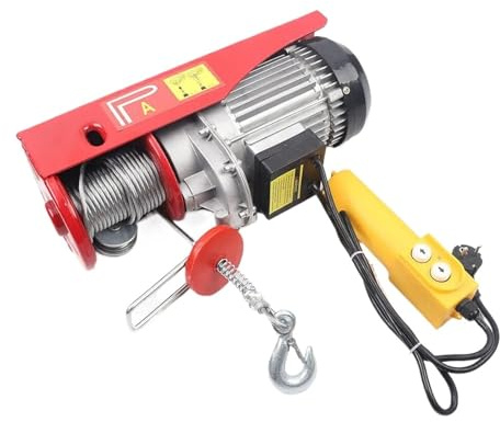 Verricello elettrico Paranco elettrico a fune 220V 1300W 400/800KG con puleggia in acciaio legato cavo semplice altezza di sollevamento argano gru Argani elettrici