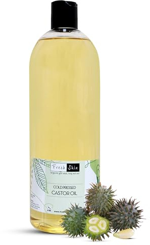 Freshskin Castor Oil 500ml Pure Cold Pressed Hexane Free | 100% pure british pharmaceutical grade cold pressed castor oil, free from hexane. Ideal for skin, hair, and nail care.