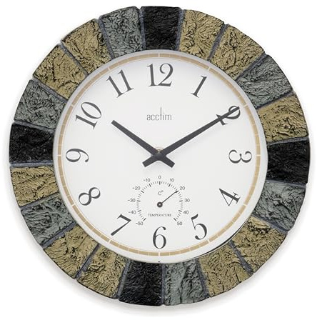 Acctim 22427 Bowfell Slate Effect Indoor/Outdoor Wall Clock