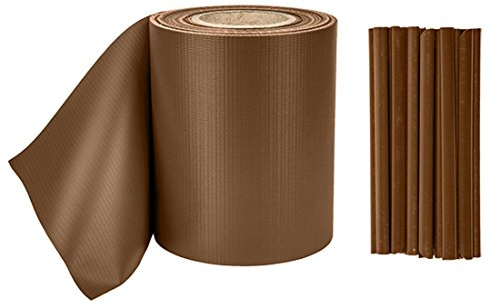 PVC Zaunschutzfolie 19cm x 35m Zaun Sichtschutz Sichtschutzfolie Sichtschutzstreifen 20 Clips 0,59?/m braun
