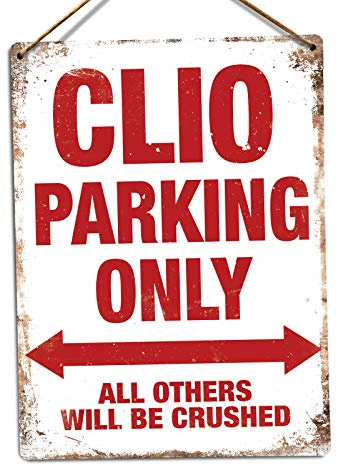CLIO Parking Only – Medium Twine | Printed Metal Wall Sign Plaque