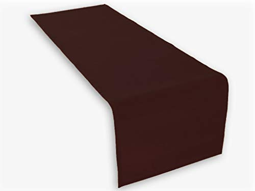 Lemos Home Hochwertiger Tischläufer aus Baumwolle. Tischtuch, Tischdecke. Große Auswahl an Farben. (Dunkelbraun)