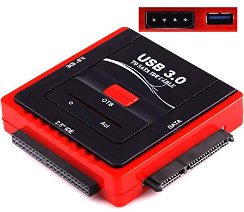 ZZjingli Computerzubehör USB 3.0 zu SATA/IDE Adapter Hard Drive Converter for Universal 2.5/3.5 HDD/SSD-Festplatte Festplatte mit Netzteil