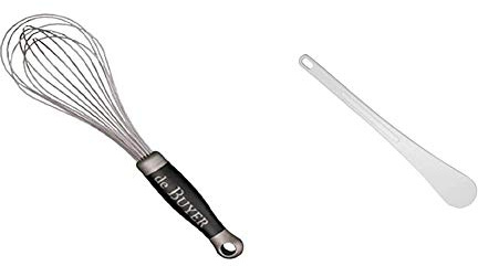 DE BUYER -2610.25 -fouet professionnel fils inox goma 25cm & 4745.30 -spatule blanche en polyglass l. 30cm