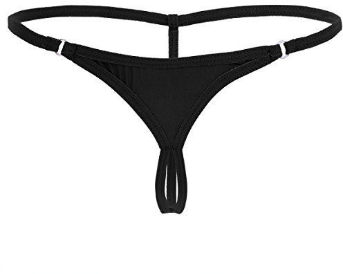 Choomomo Damunderkläder Micro String Tanga Ouvert Slip Sexig G-String Dessous Trosor Underkläder Svart Vit Röd, svart, one size