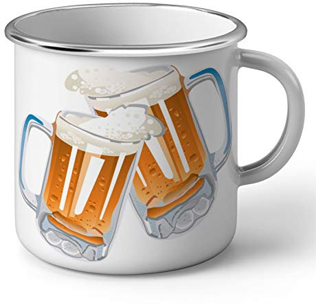Fabulous Mug en Métal Emaillé Biere Pression Fraiche Chope Biere Blonde Trinque