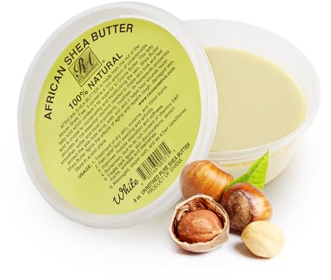RA COSMETICS 100% Pure Shea Butter, Ivory - 8oz | 100% Pure and Natural Body Butter for Radiant Skin | Ultra-rich Moisturizer for Dry Skin, Stretch Marks, Wrinkles and Blemishes - Sourced from Ghana