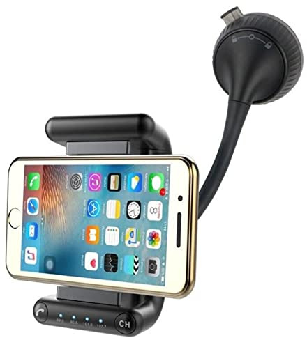 Mr. Gadget's Solutions Car Bluetooth FM Transmitter with Charger and Phone Holder Compatible With Car MP3 Player Bluetooth Wireless Hands-Free Car Kit Car Holder Universal Car bt8112 Black