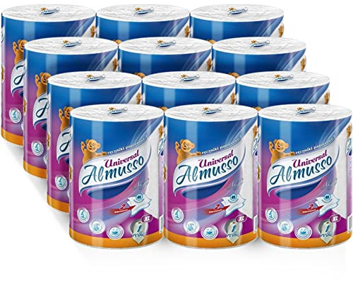 Scandinavian Home - Küchenrolle 2-lagig Almusso 30m | Papierhandtücher Saugstark | Küchenrollen | Papierrolle | Papiertücher | Küchenpapier | 100% Zellulose (12 x 30)