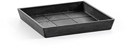ECOPOTS Sottovaso per vaso da fiori Rotterdam grigio scuro – 20 x 20 m – Piattino per vaso in plastica riciclata – Sottopentola moderno per interni ed esterni